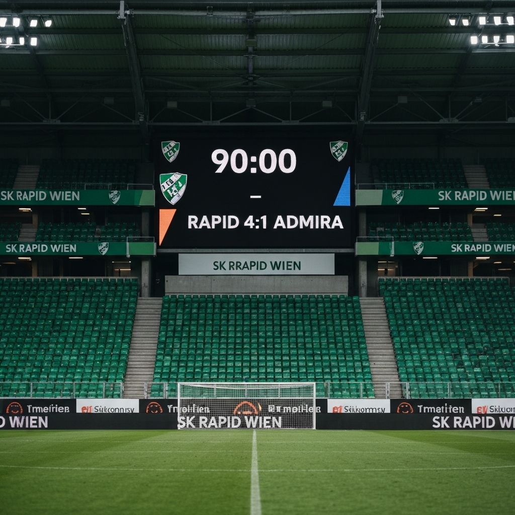 Anzeigetafel Rapid gegen Admira, 4:1
